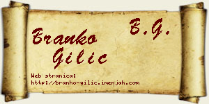 Branko Gilić vizit kartica